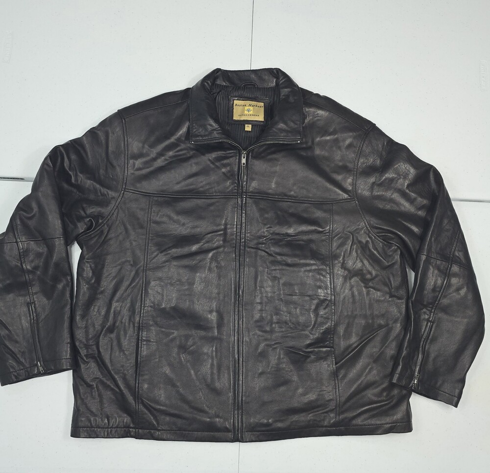 Boston Harbour Vintage Y2K Men XXL Soft Leather Jacket Classic Casual Outdoor